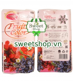 Lốc 12 cuộn khăn giấy Tsurumi Fruit Color hương trái cây - Nhật Bản 