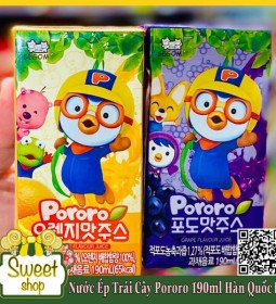 Nước Ép Trái Cây Pororo 190ml Hàn Quốc 