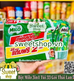  Sữa bột Milo 3in1 Túi 33 Gói Lớn Thái Lan