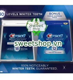 Set miếng dán trắng răng Crest 3D Whitestrips Mỹ